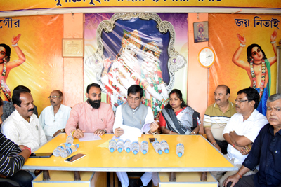 Mayor of Agartala Municipal Corporation (AMC) Dipak Majumdar announces a temporary committee for Durga Chowmuhani Bazar during a meeting held on November 23.